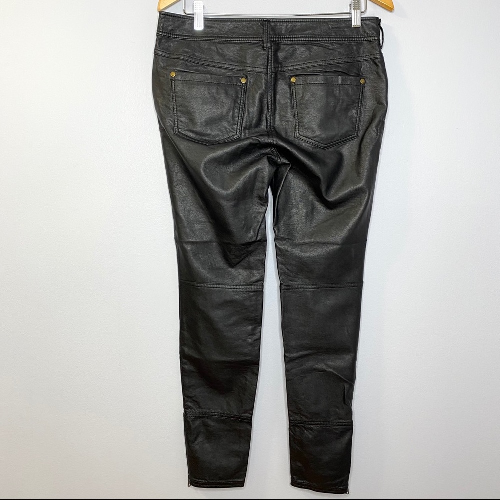 Free People Faux Leather Zip Moto Pants - Picture 4 of 10